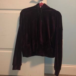 Plum colored velour hoodie